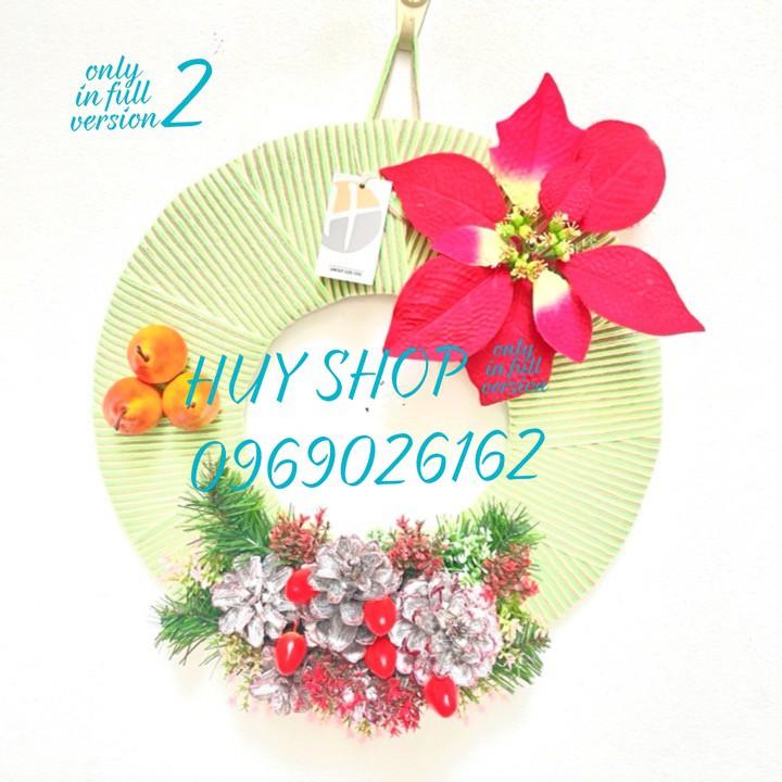 VÒNG HOA TREO TƯỜNG TRANG TRÍ GIÁNG SINH NOEL 35CM 0104