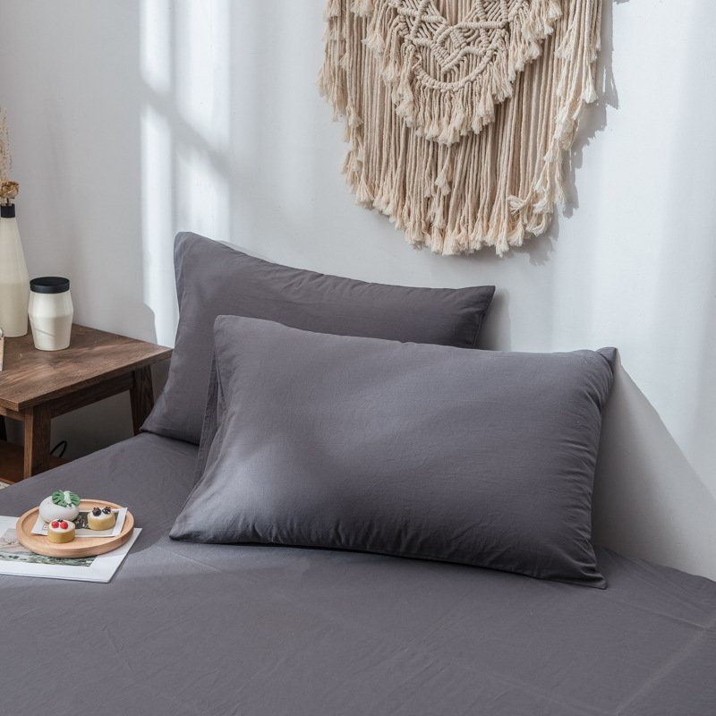 Vỏ Gối Nằm Cotton Tici Lidaco Kích Thước Tiêu Chuẩn 1 Chiếc - Ghi Đậm - 50X70Cm