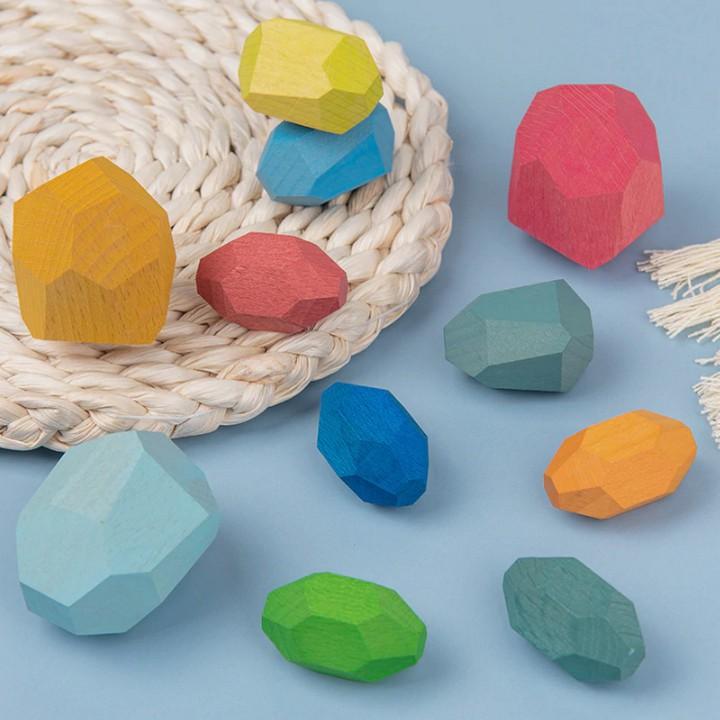 Đồ Chơi Thăng Bằng Gỗ cho bé Balance 16 Blocks Colorful - Home and Garden