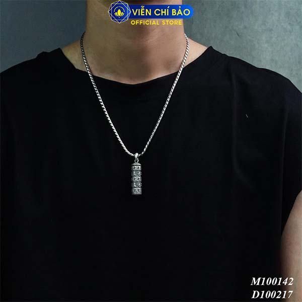 Dây chuyền bạc nam Lục tự chân ngôn chất liệu bạc Thái S925 thương hiệu Viễn Chí Bảo D100217