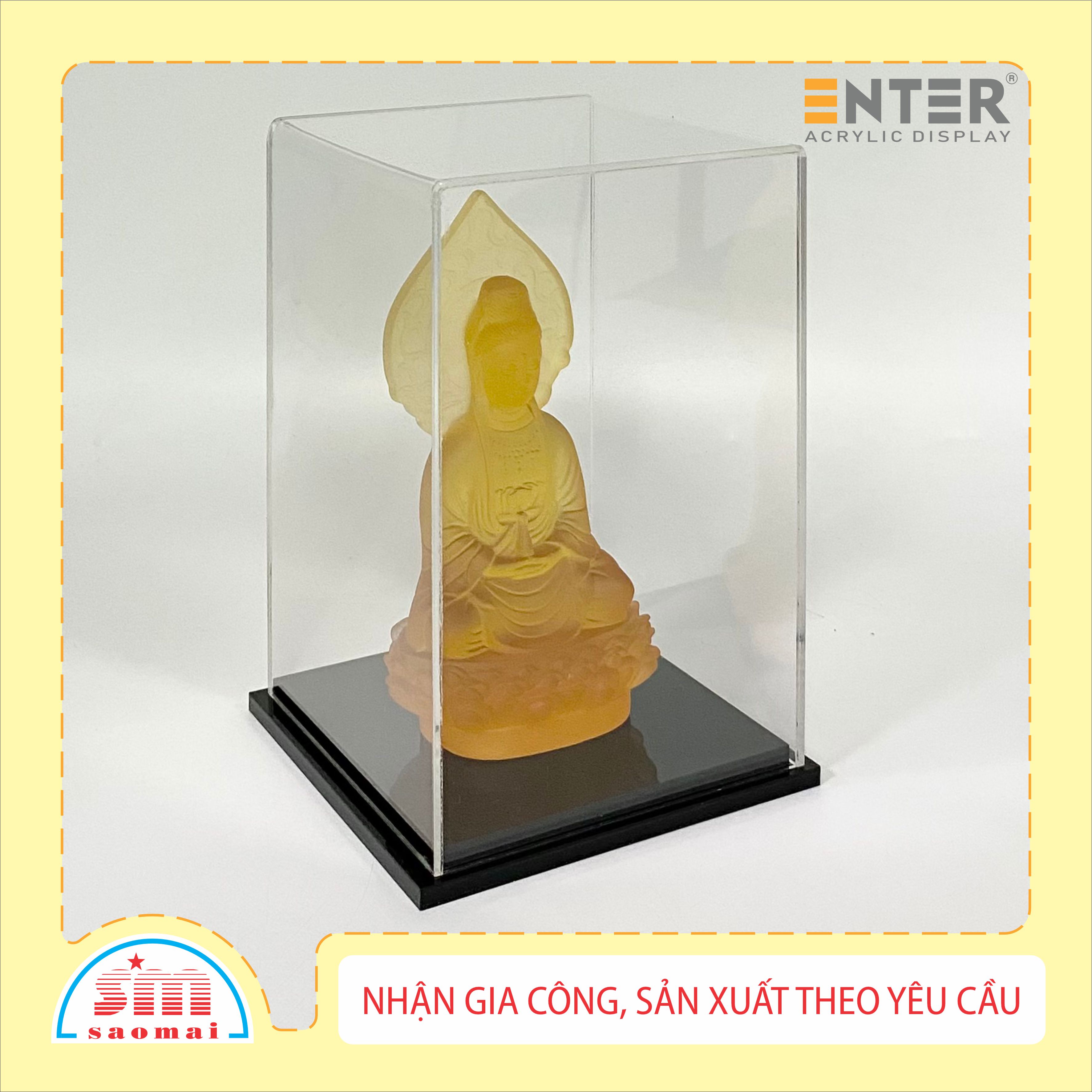 Hộp mica Enter BOX109 20x20x30cm mica dày 2mm, đế đen 5mmx2 chữ nhật đứng