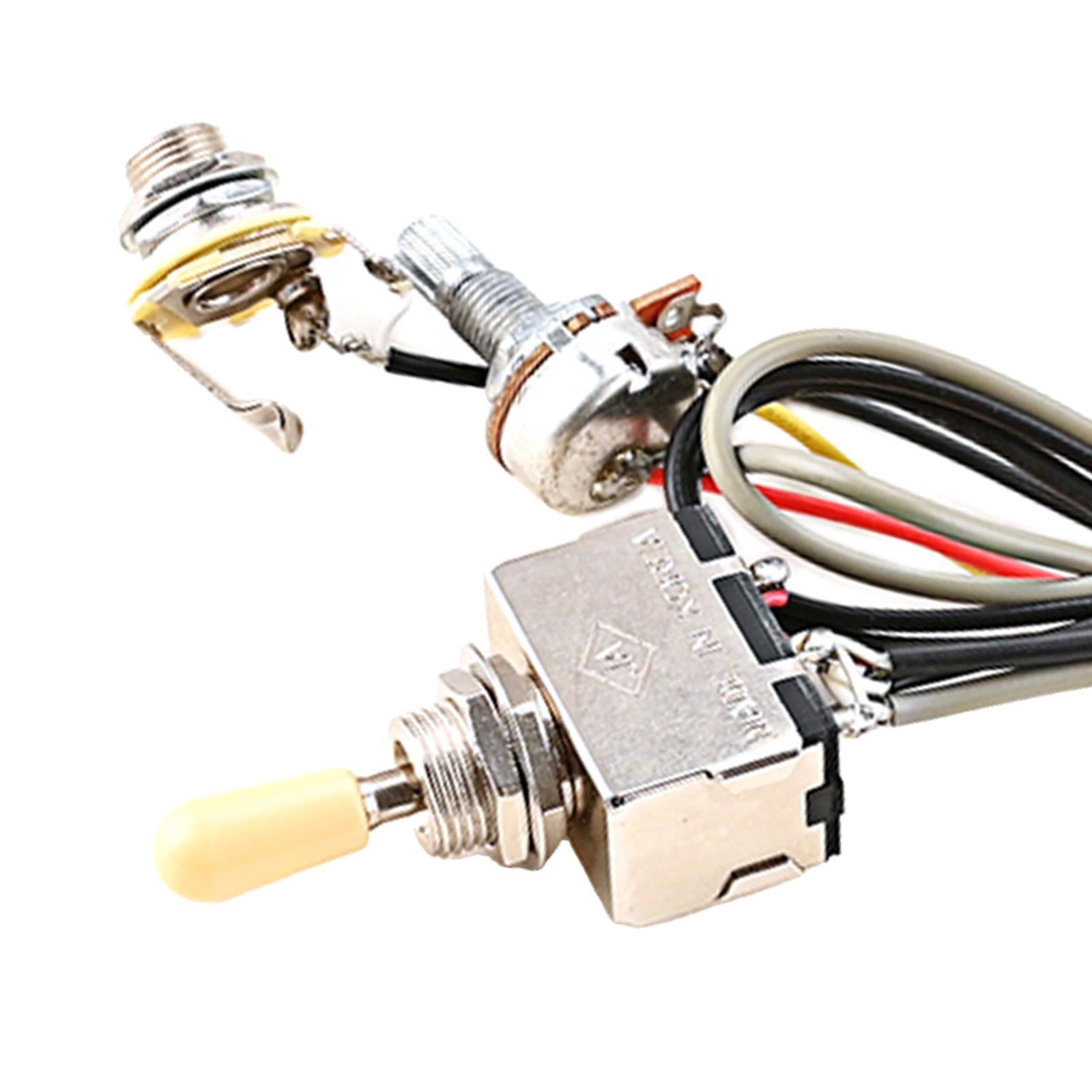 Electric Guitar Wiring Harness Sturdy Lightweight 3 Way Toggle Switch Stable Durable for Guitar Bass Supplies