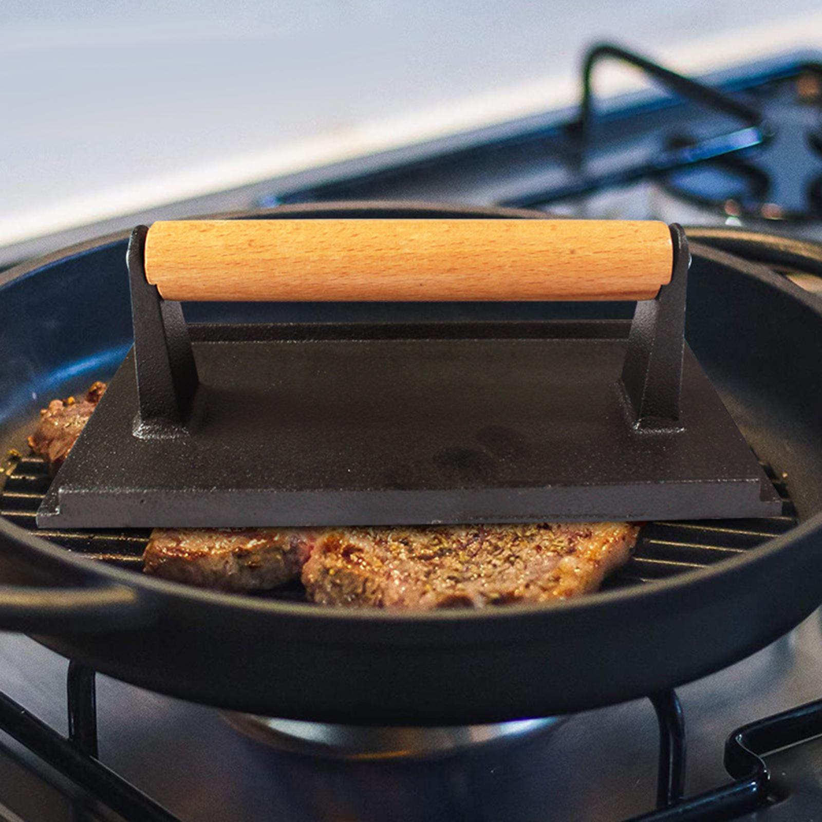 Grill Press Round Cast press for BBQ Press Meat Steak Teppanyaki