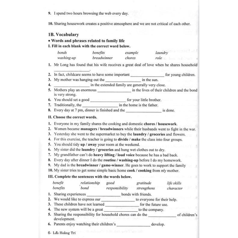 SÁCH - bài tập tiếng anh 10 - không đáp án