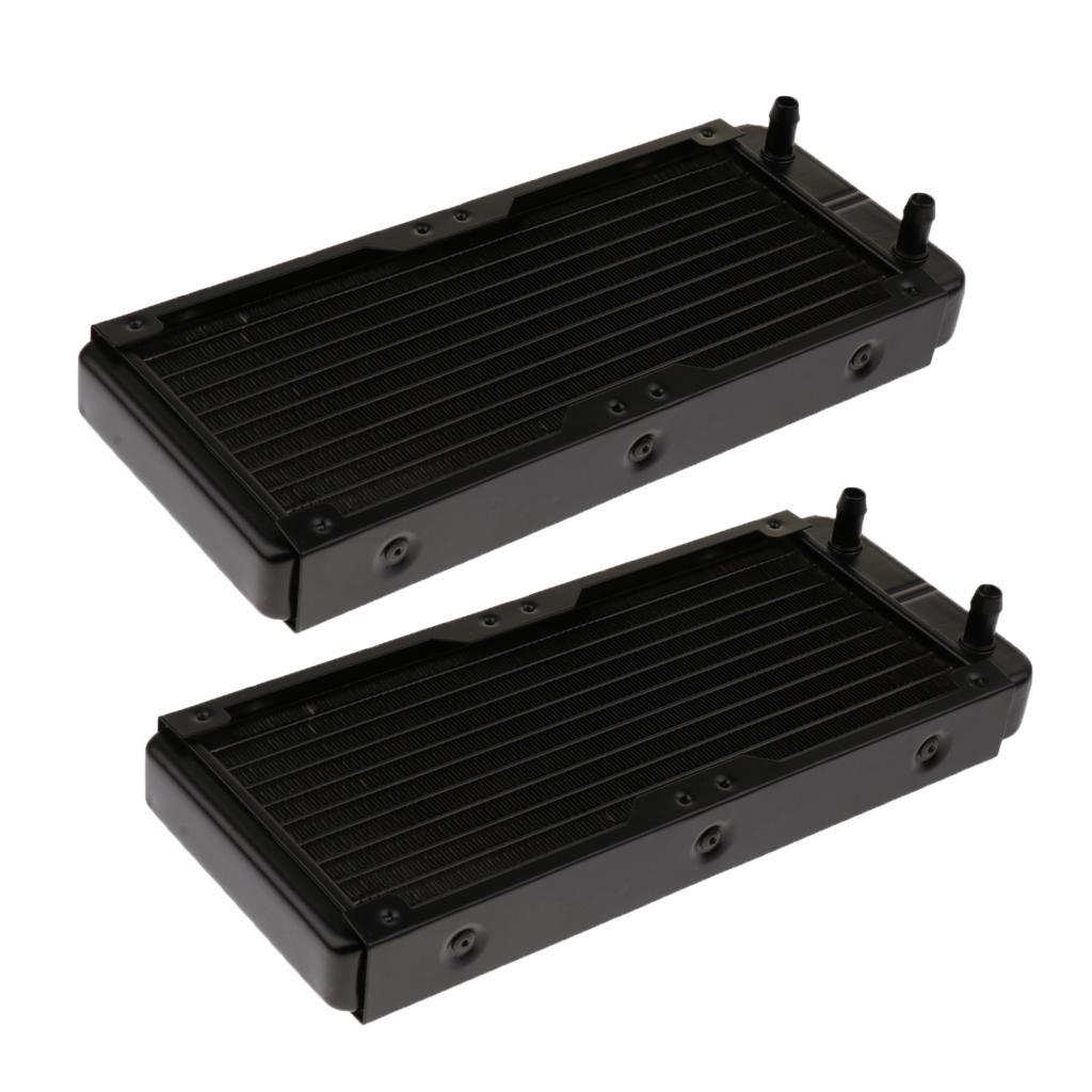 2x PC Radiator Water Cooling Row for CPU Heatsink 240mm G1/4" Straight mouth