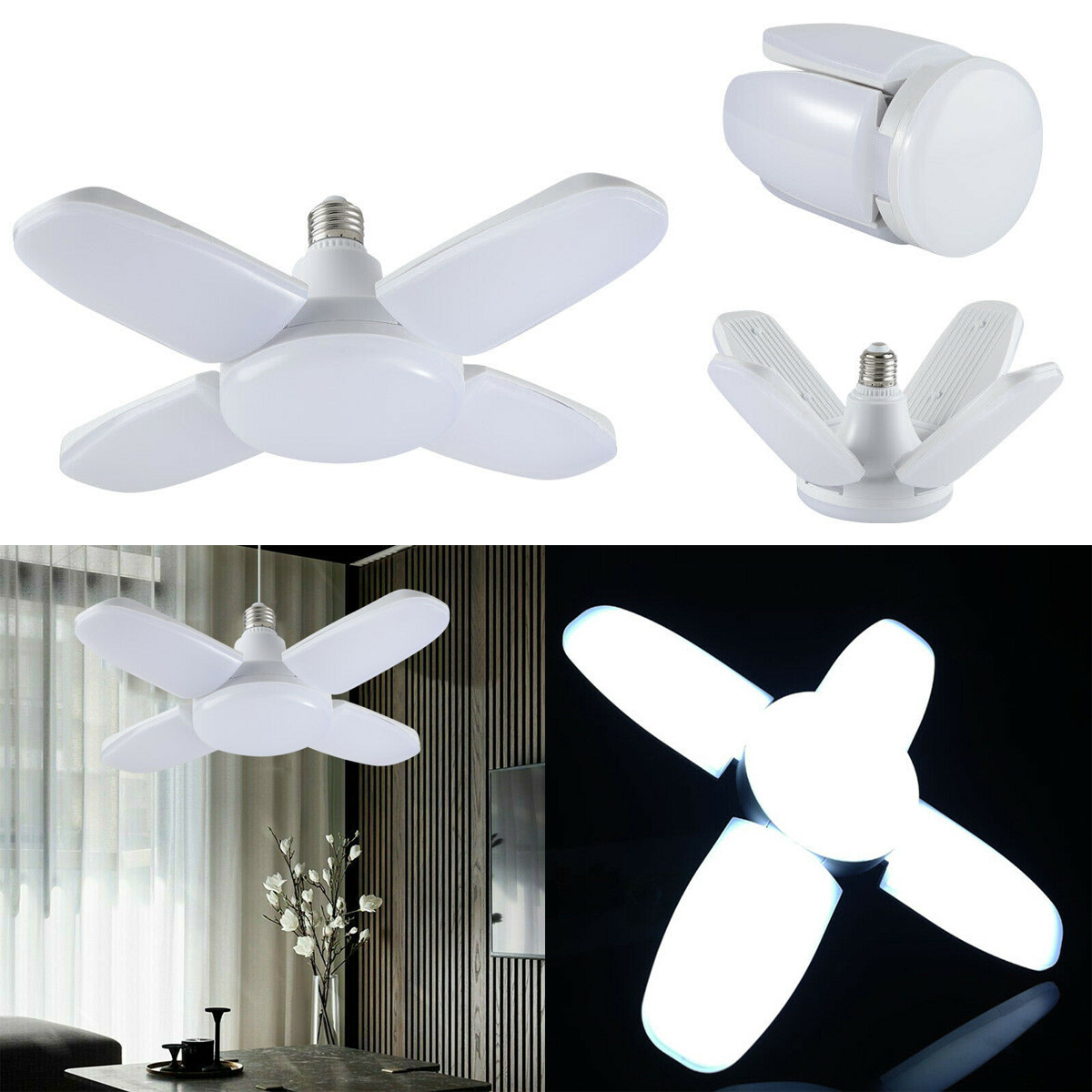 Bóng đèn led hình quạt - Bóng led hình quạt 4 cánh công suất 60W ánh sáng trắng - tiết kiệm điện