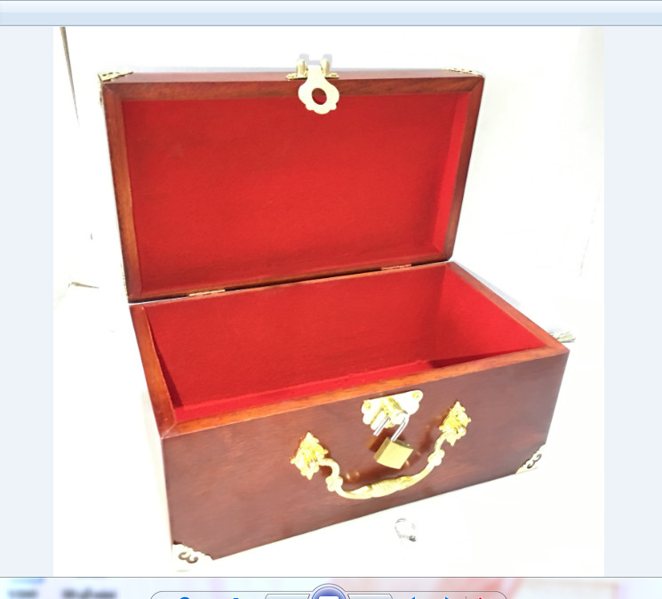 Hộp đựng con dấu - đựng đồ trang sức chạm chim phương bằng gỗ hương size 24cm - kèm khóa mini