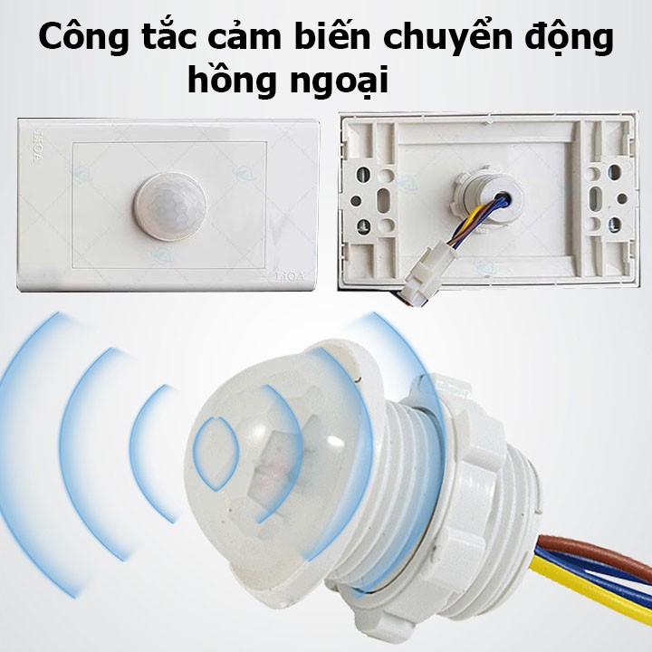 Công tắc cảm biến chuyển động tự động bật tắt đèn khi có người qua công tắc cảm biến chuyển động hồng ngoại