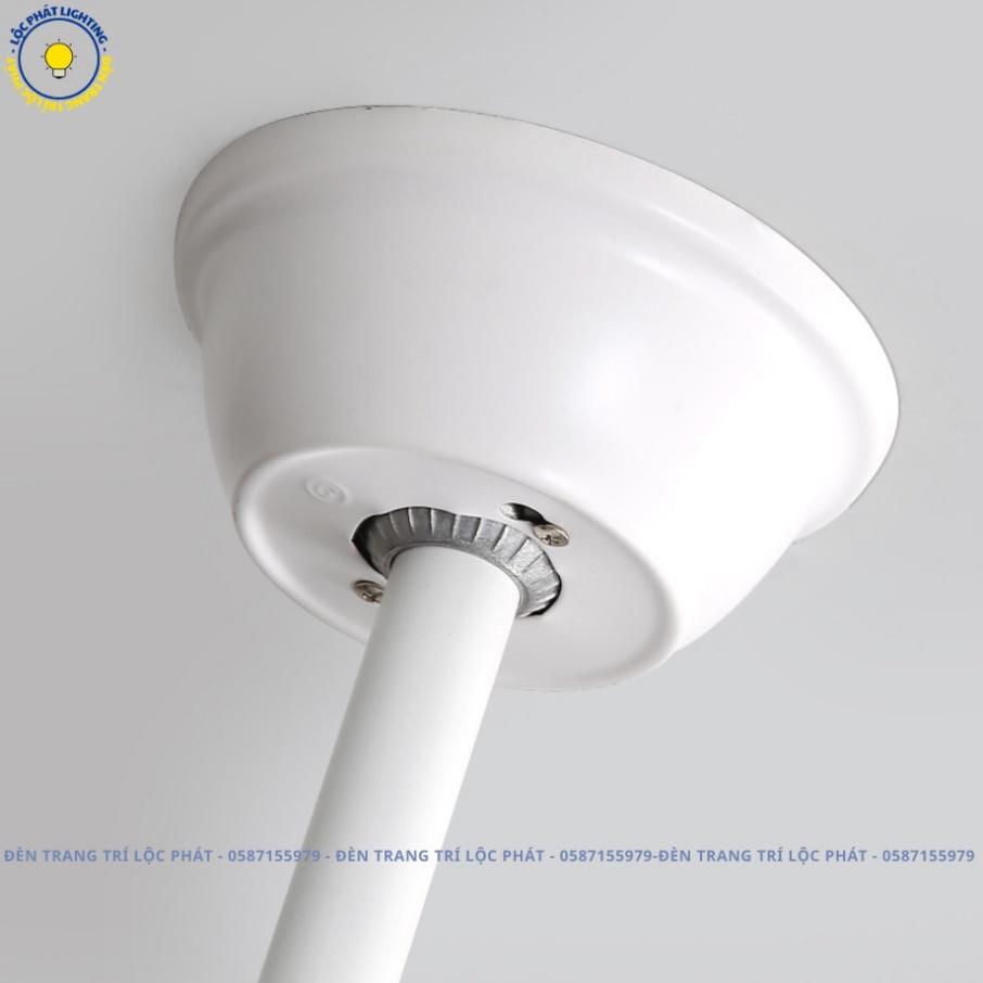 Quạt trần, quạt trần trên nhà đèn J6 trắng cánh cụp xòe 6 tiêu chuẩn gió, 3 hình thức năng lượng tối tân kèm khiển (Bảo