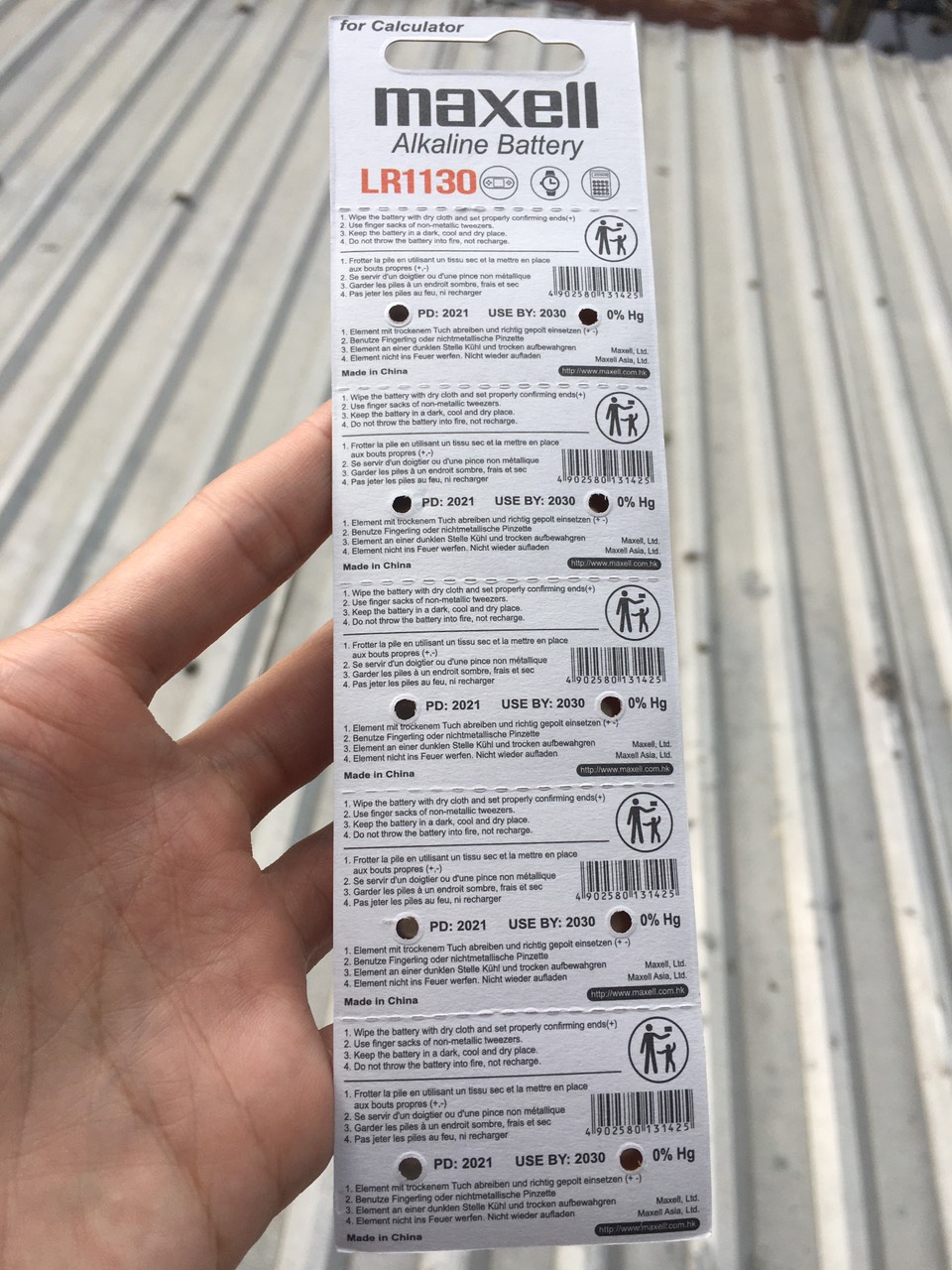 10 Viên Pin Maxell AG10 LR1130 LR54 Cúc Áo 1,5V Nhật Bản