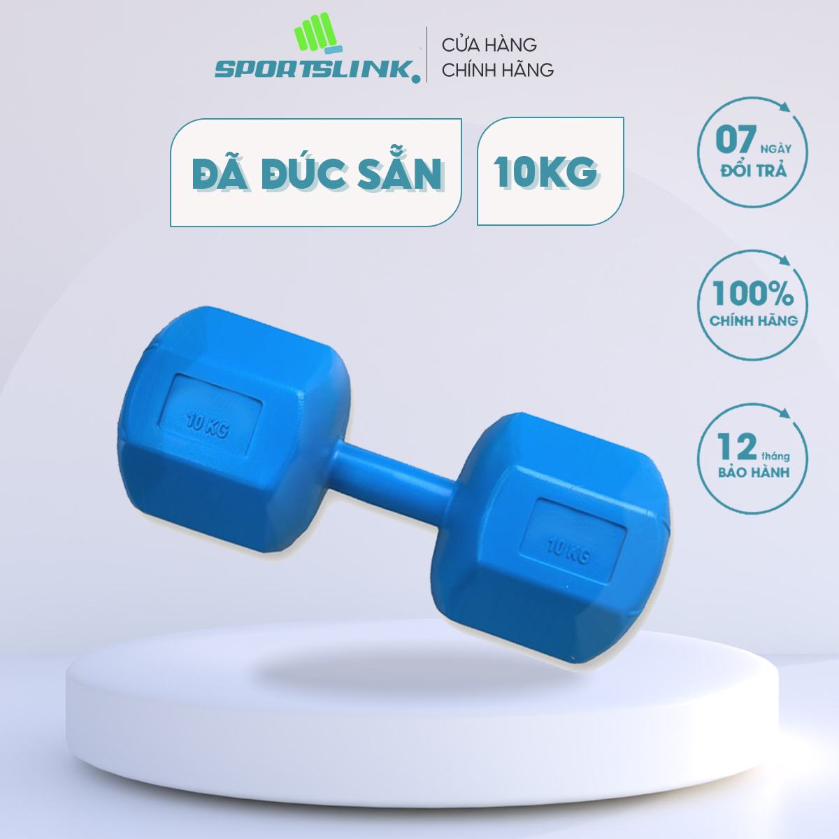 Bộ 2 Tạ Tập Tay Nhựa Vn Sportslink - Xanh - 10Kg