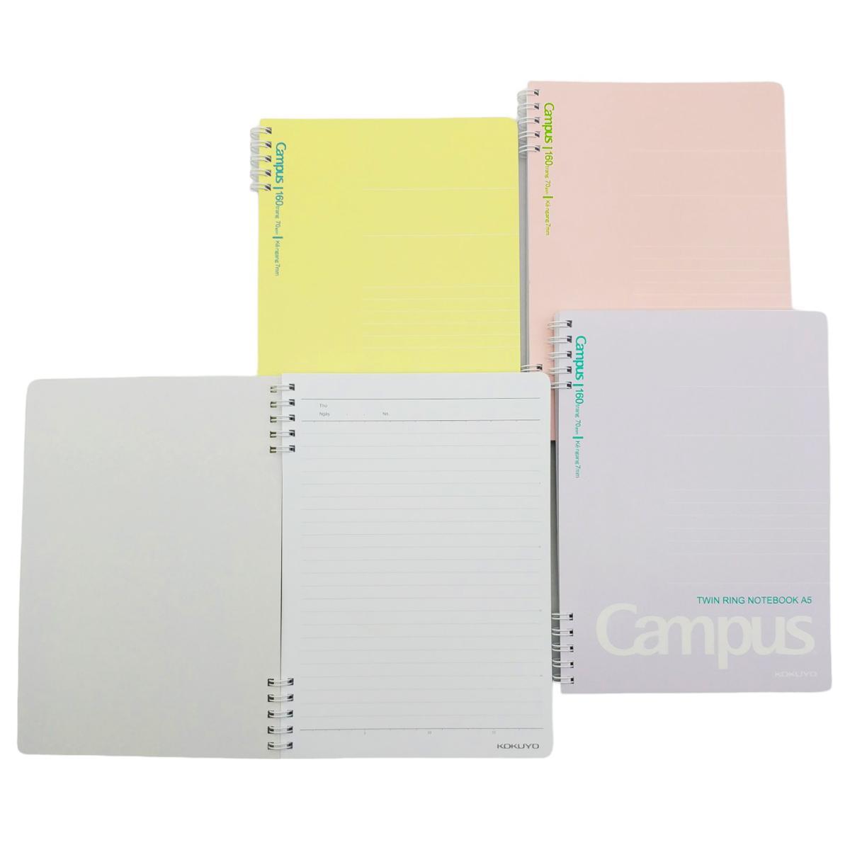 Sổ Lò Xo Kusumi A5 - Kẻ Ngang - 160 Trang 70gsm - Campus RN-A5L160KU-MB - Màu Xanh