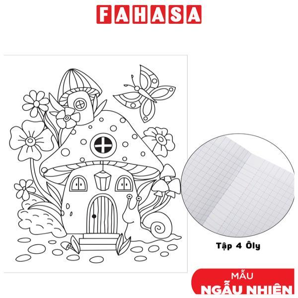 Tập Học Sinh Tô Màu Mushroom-House - Bìa Kiếng - 4 Ô Ly - 96 Trang 100gsm - The Sun