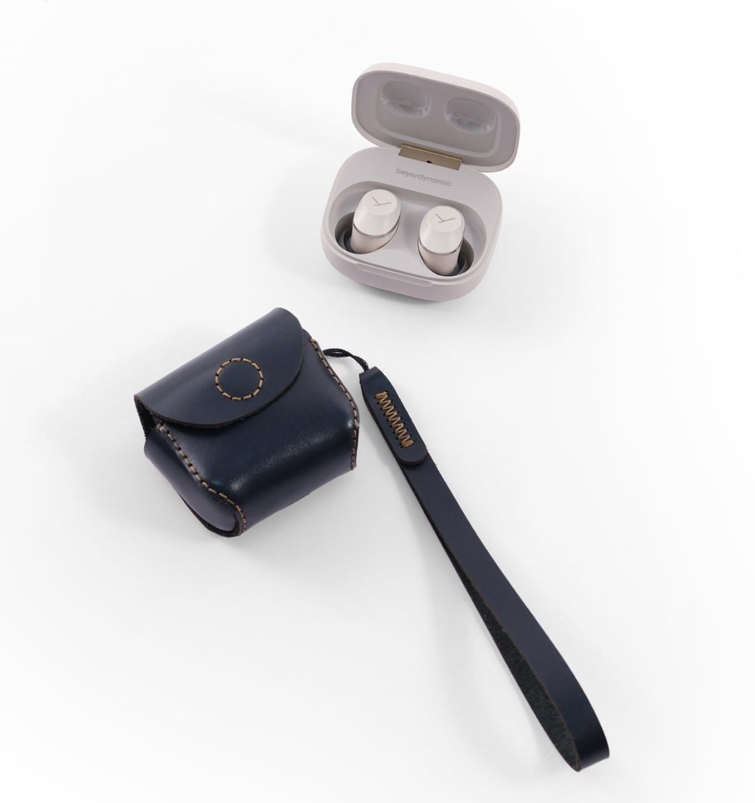 Bao da cho tai nghe Beyer Dynamic Amiron 300, hiệu Khắc Tên, chất liệu da bò - Hàng chính hãng