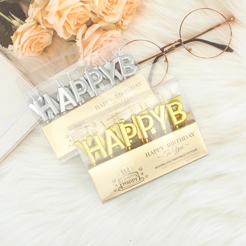 Nến cắm trang trí bánh sinh nhật Chữ Cái Happy Birthday
