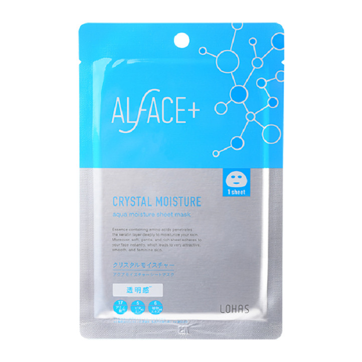 Mặt Nạ Dưỡng Da Nhật Bản Alface Aqua Moisture Sheet Mask Crystal Moisture, Dành Cho Da Khô Và Da Tối Màu, Với 17 Loại Axit Amin Cấp Ẩm, Vitamin B, C, E Giúp Da Sáng Bóng, Trong Suốt