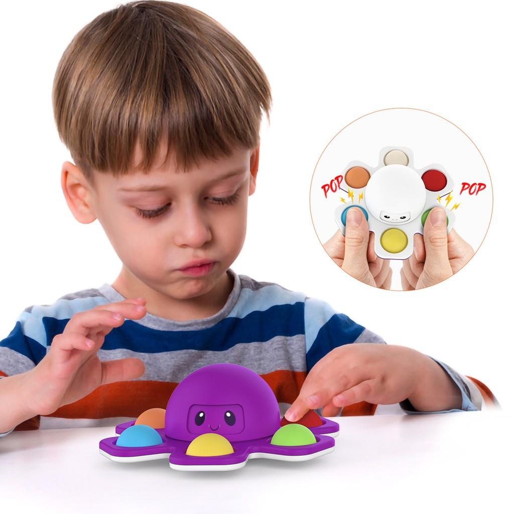 Con quay đồ chơi ngón tay hình bạch tuộc bằng silicon dành cho trẻ em