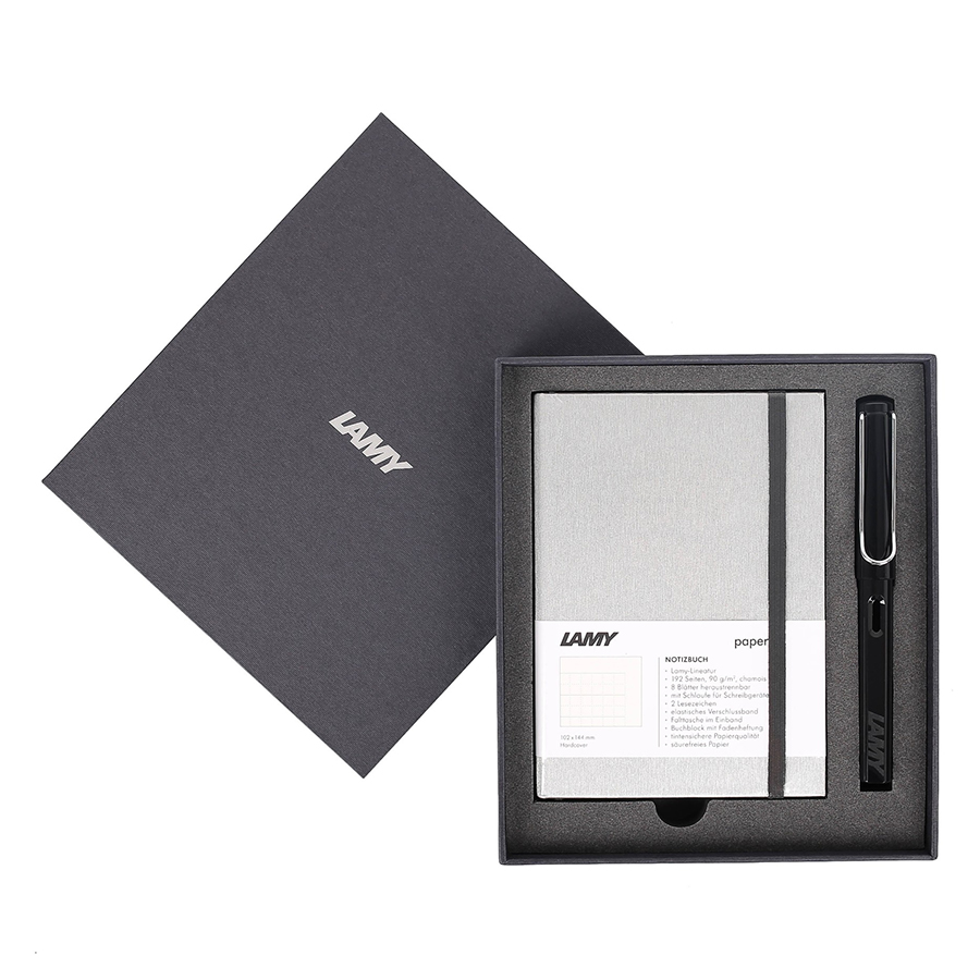 Gift Set Lamy Notebook A6 Softcover Grey + Lamy Safari Shiny Black - GSA6-Sa0015