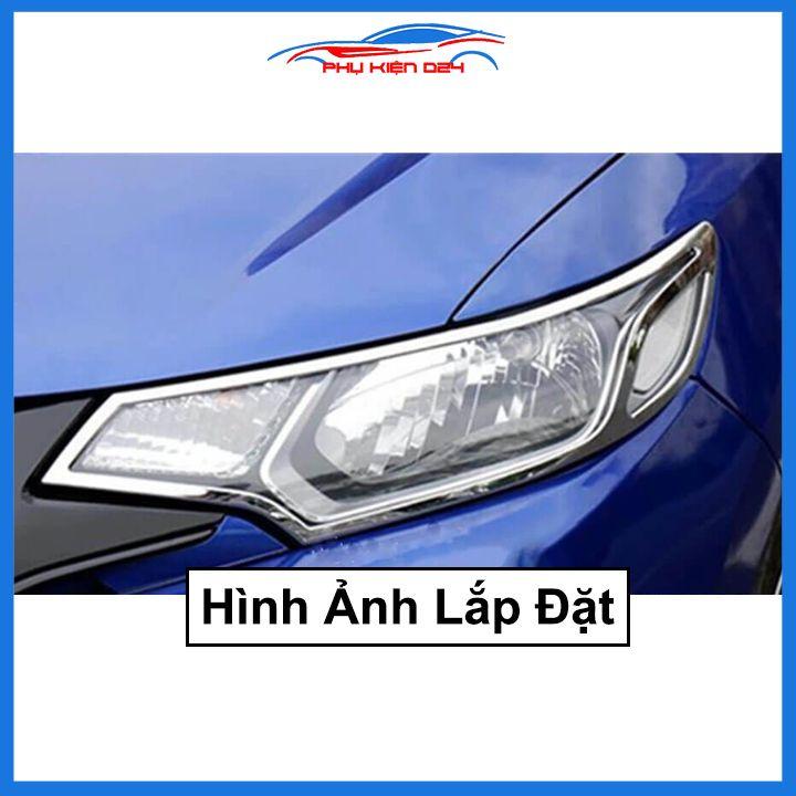 Ốp viền đèn pha hậu mạ crom Honda Jazz chống trầy trang trí bảo vệ xe