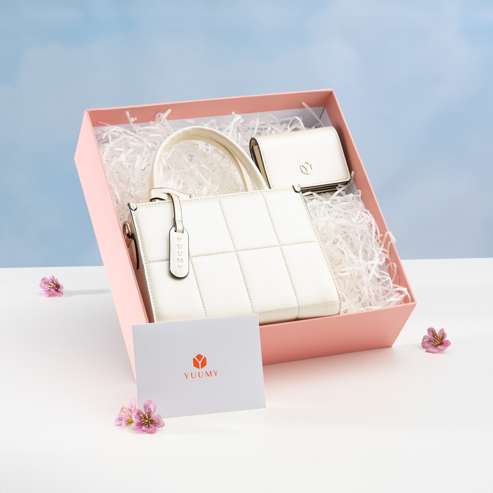 Túi Yuumy ( Thời trang nữ túi đeo chéo da + ví mini -  Bộ quà tặng túi xách Rạng Rỡ YHQ02 )