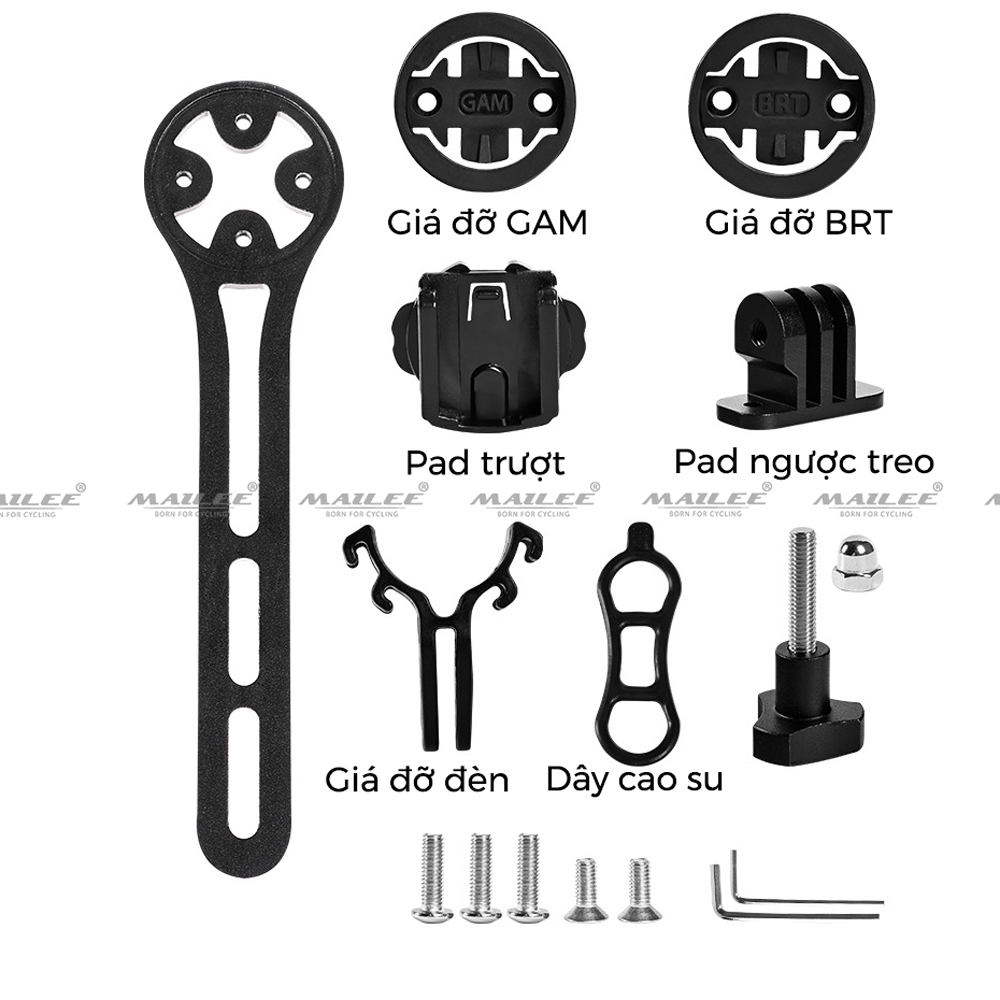 Giá Đỡ Đồng Hồ Xe Đạp Mai Lee ESL-203 Loại Thẳng Đỡ Đồng Hồ Tốc Độ/ Đèn Pin Cho Xe đạp Road Touring Đinh Ốc Dưới - Mai Lee