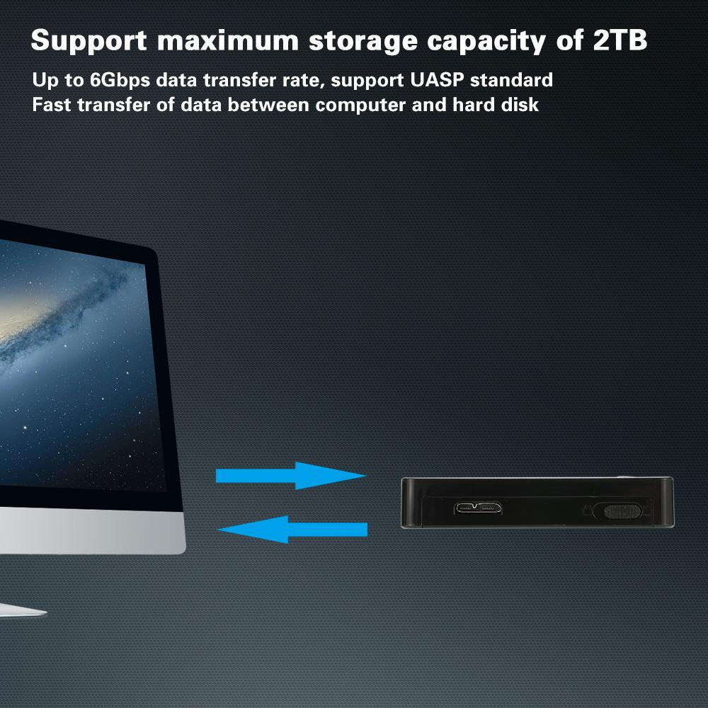 Hộp đựng SSD / HDD 6Gbps Tốc độ cao 2,5 "SATA sang USB 3.0