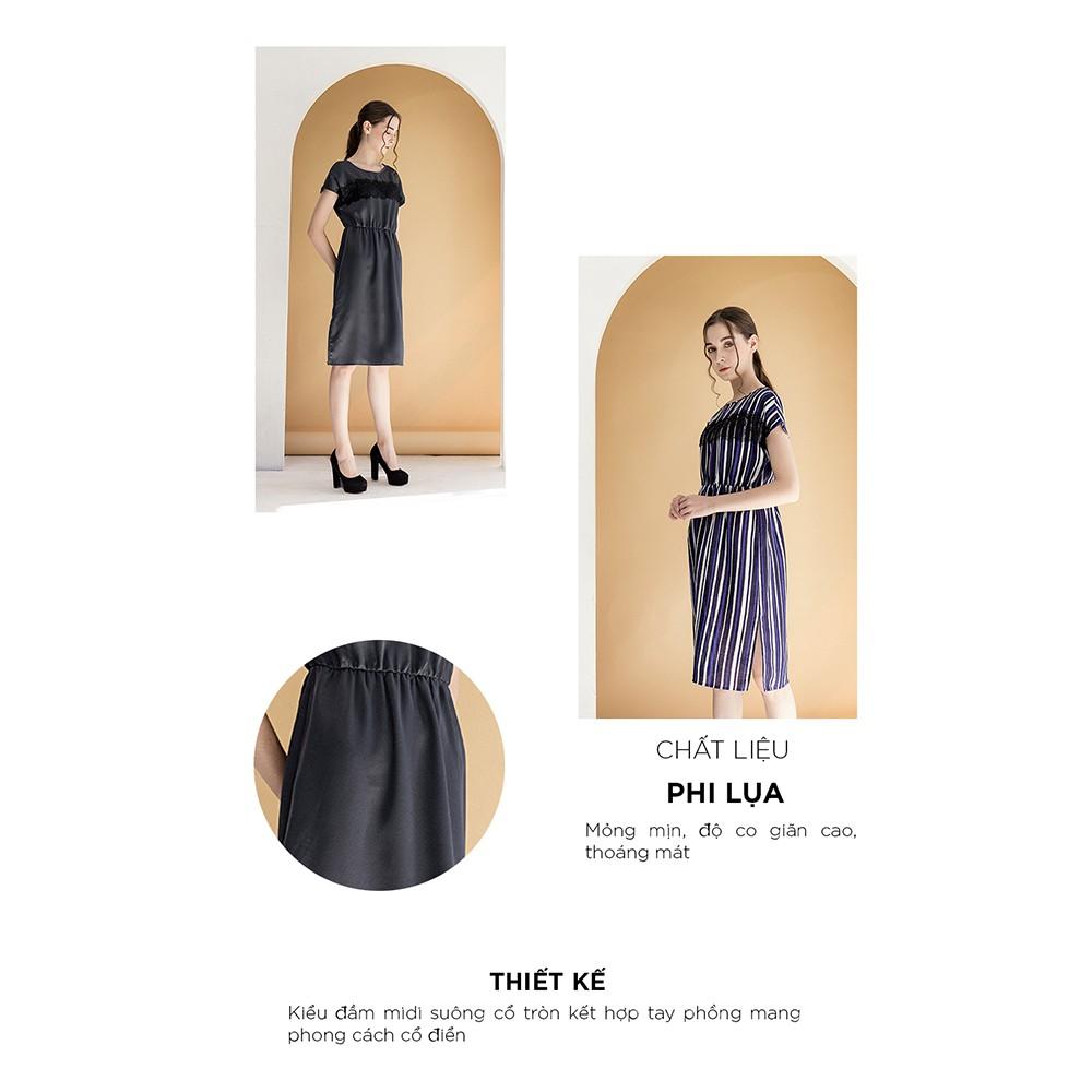 Đầm nữ midi suông Callia Sami cổ tròn tay cánh dơi