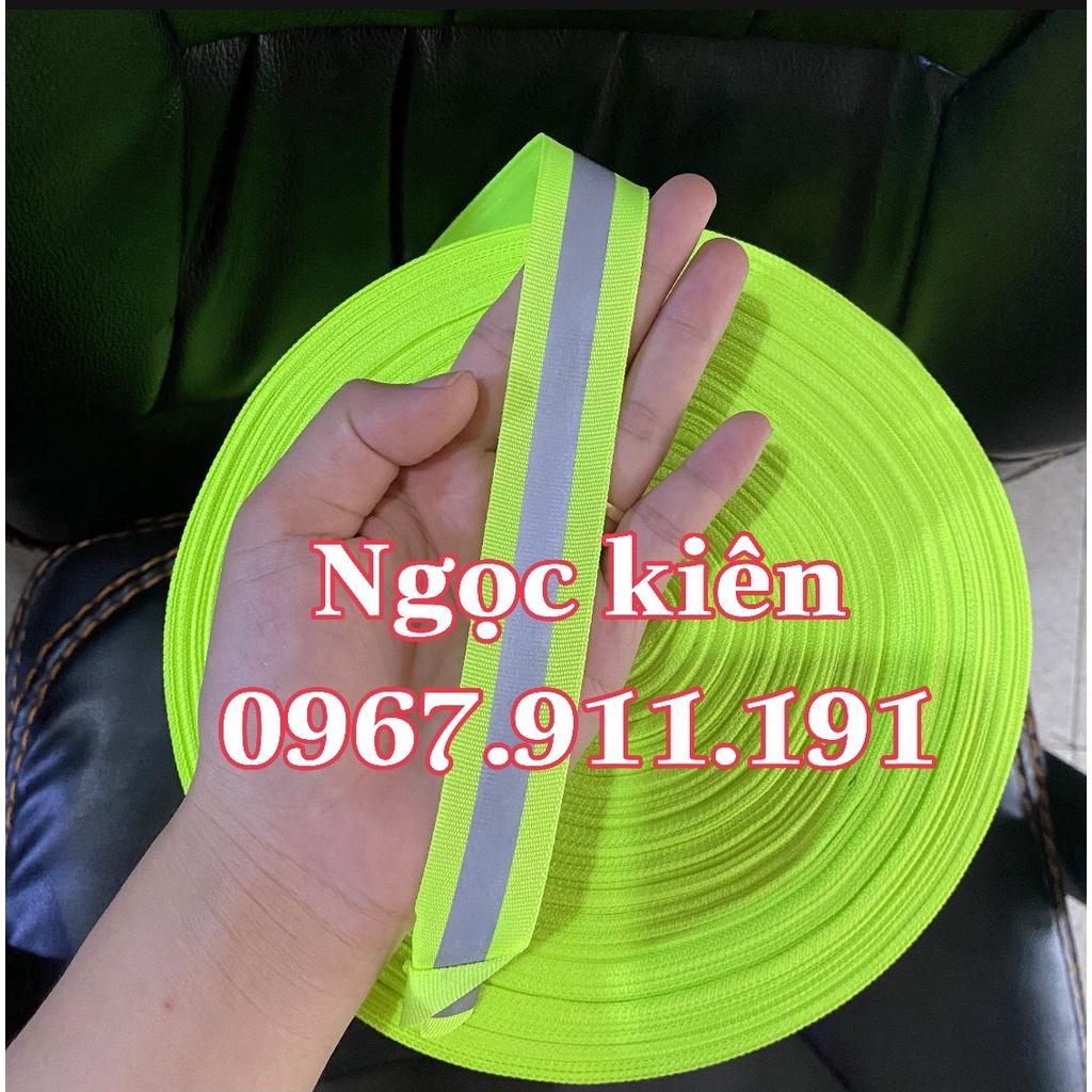 VẢI DẠ CÓ PHẢN QUANG SỌC XÁM BẢN 2,5 CM DÀI 100 MÉT ( MÀU XANH)