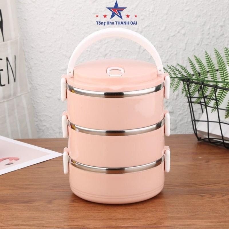 Hộp đựng cơm, Hộp đựng thực phẩm, Cặp lồng cơm giữ nhiệt Lúa Mạch Ruột Inox Chất Lượng Số 1 4 tầng