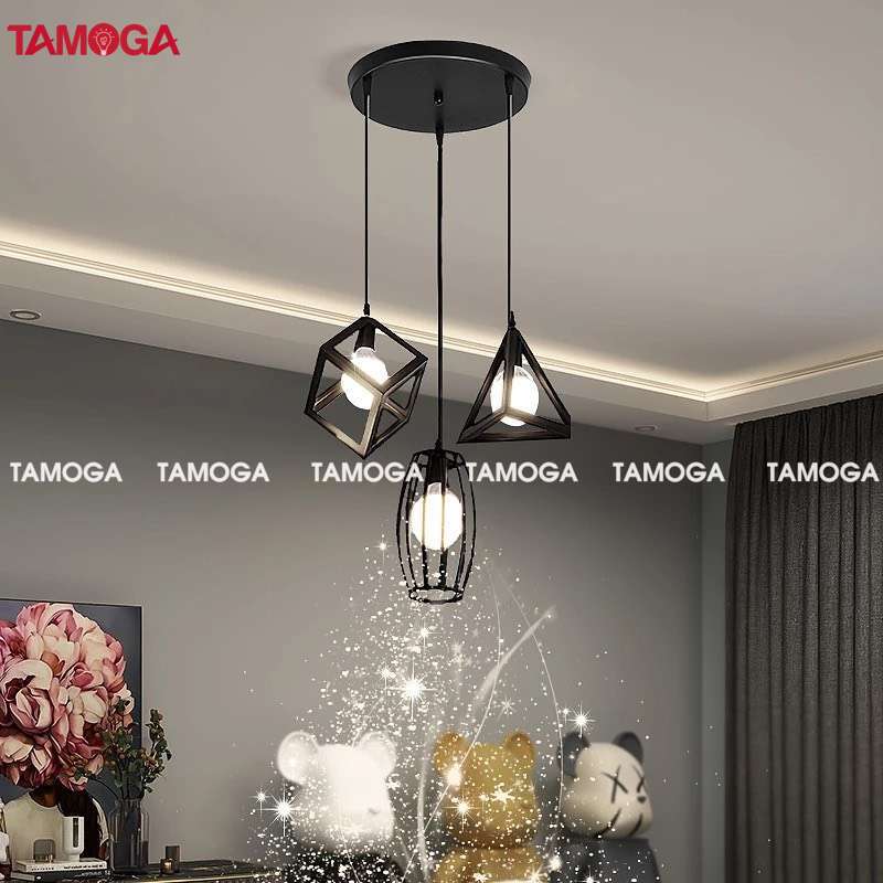 Đèn thả trần trang trí TAMOGA JIBIS bộ 3 lập phương tam giác hình trụ 0072/3