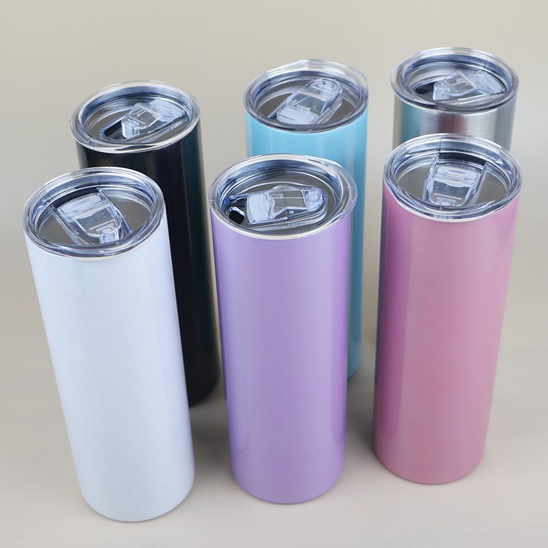 Phong cách mới nhất 20oz lớp phủ thăng hoa cơ thể thẳng cốc 304 ống hút giảm béo cốc cầu vồng sơn cách nhiệt cốc xe cốc