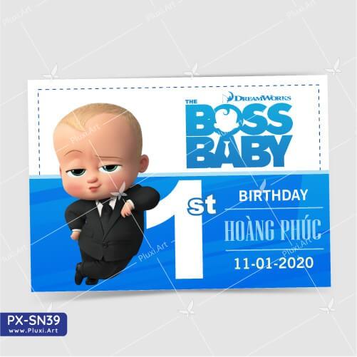 Thiệp thôi nôi – sinh nhật theo yêu cầu Pluxi