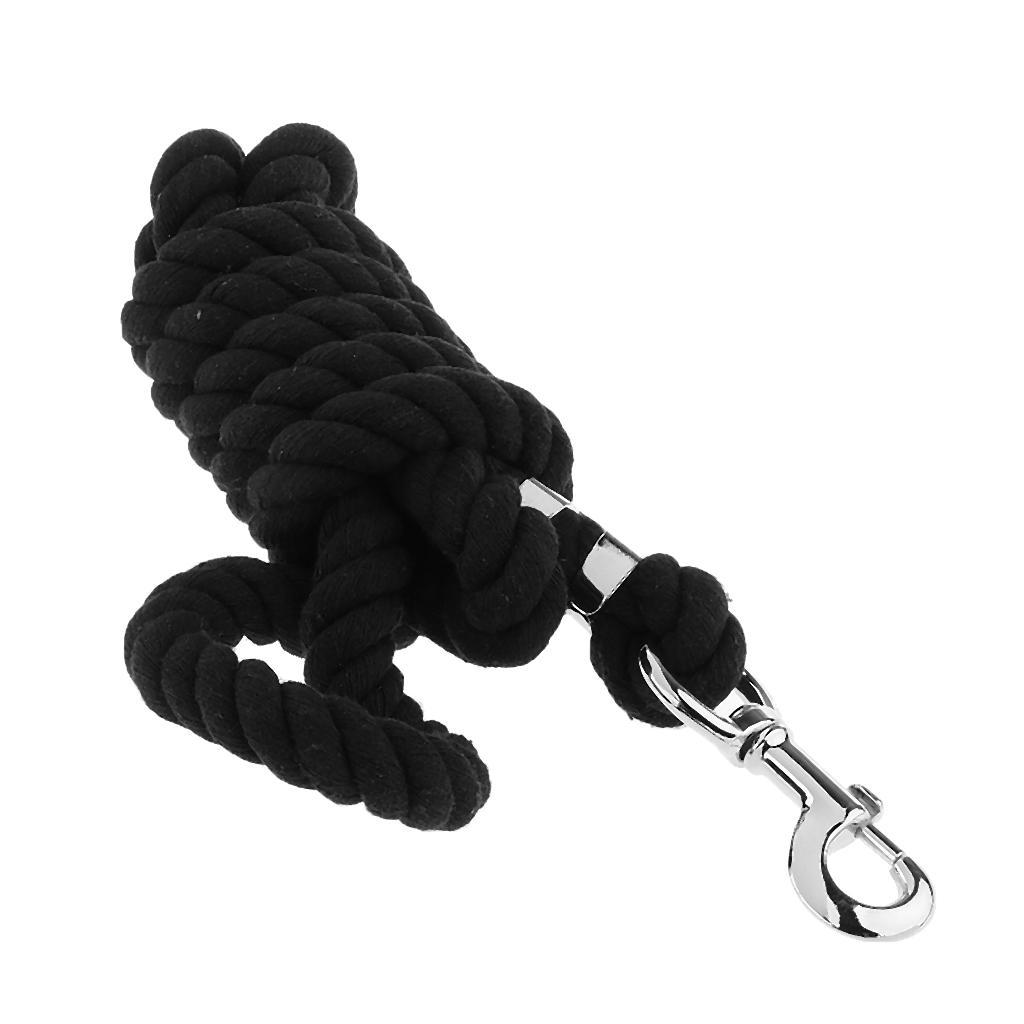 2xHorse Ropes Halters Cotton Weave Rein Black