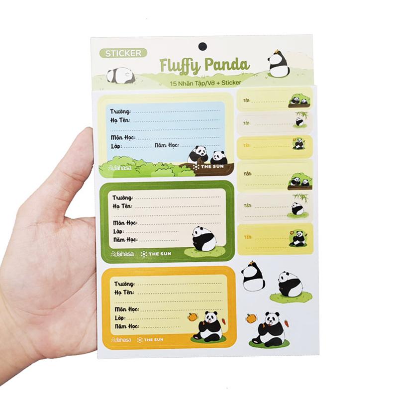 Combo 10 Tập Học Sinh Cute Panda - Miền Nam - 4 Ô Ly - 200 Trang 80gsm - Fahasa 02 - Tặng Nhãn Vở Kèm Sticker