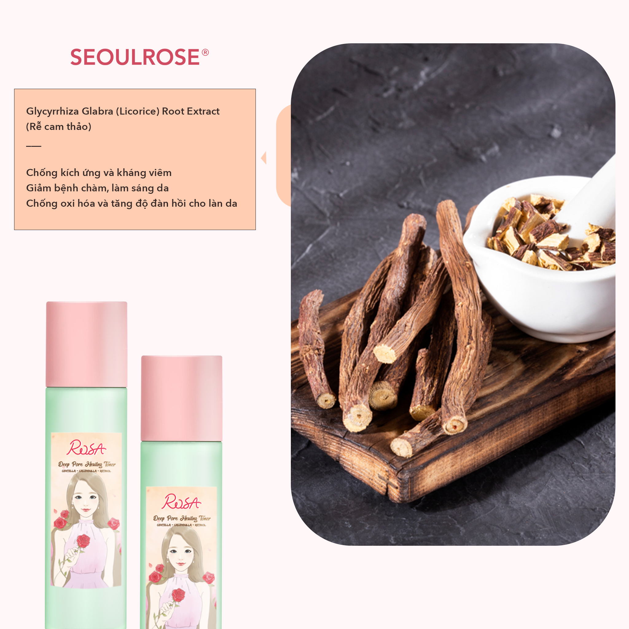 Nước Hoa Hồng SeoulRose Rosa Chiết Xuất Rau Má Và Hoa Cúc 120ml Date 2024