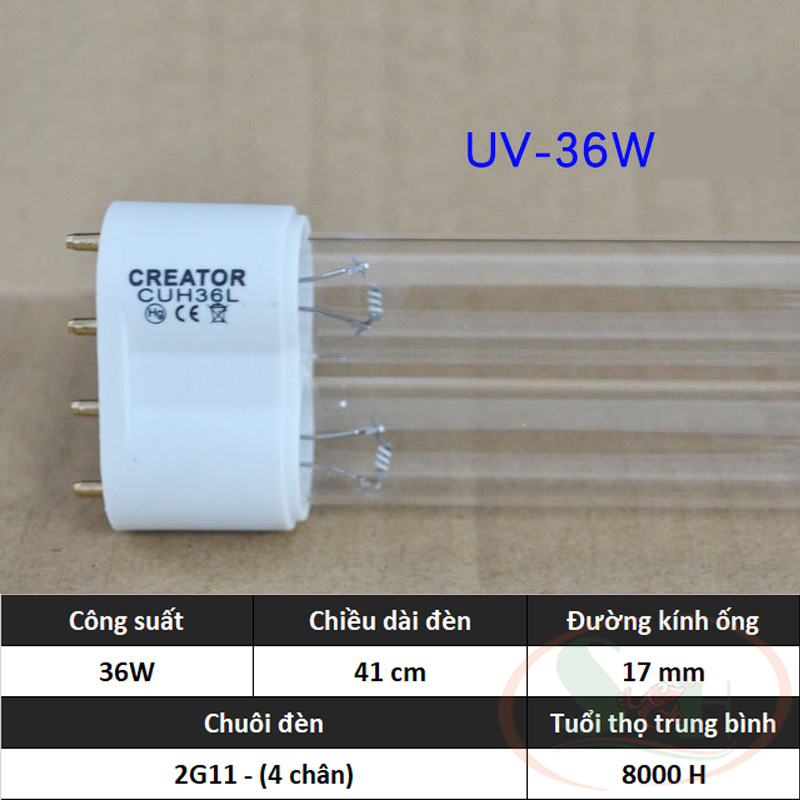 Bóng đèn UV thay thế 5W, 9W, 11W, 18W, 36W, 55W bộ uv bể cá tép