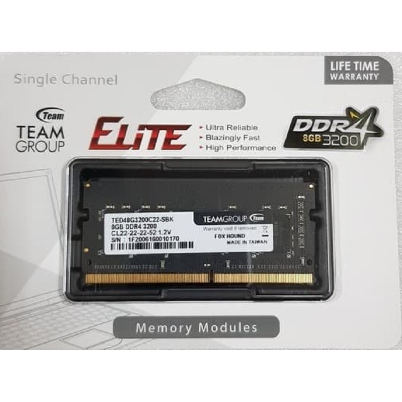 Ram Laptop 8GB DDR4 Buss 3200 Teamgroup - Hàng Chính Hãng