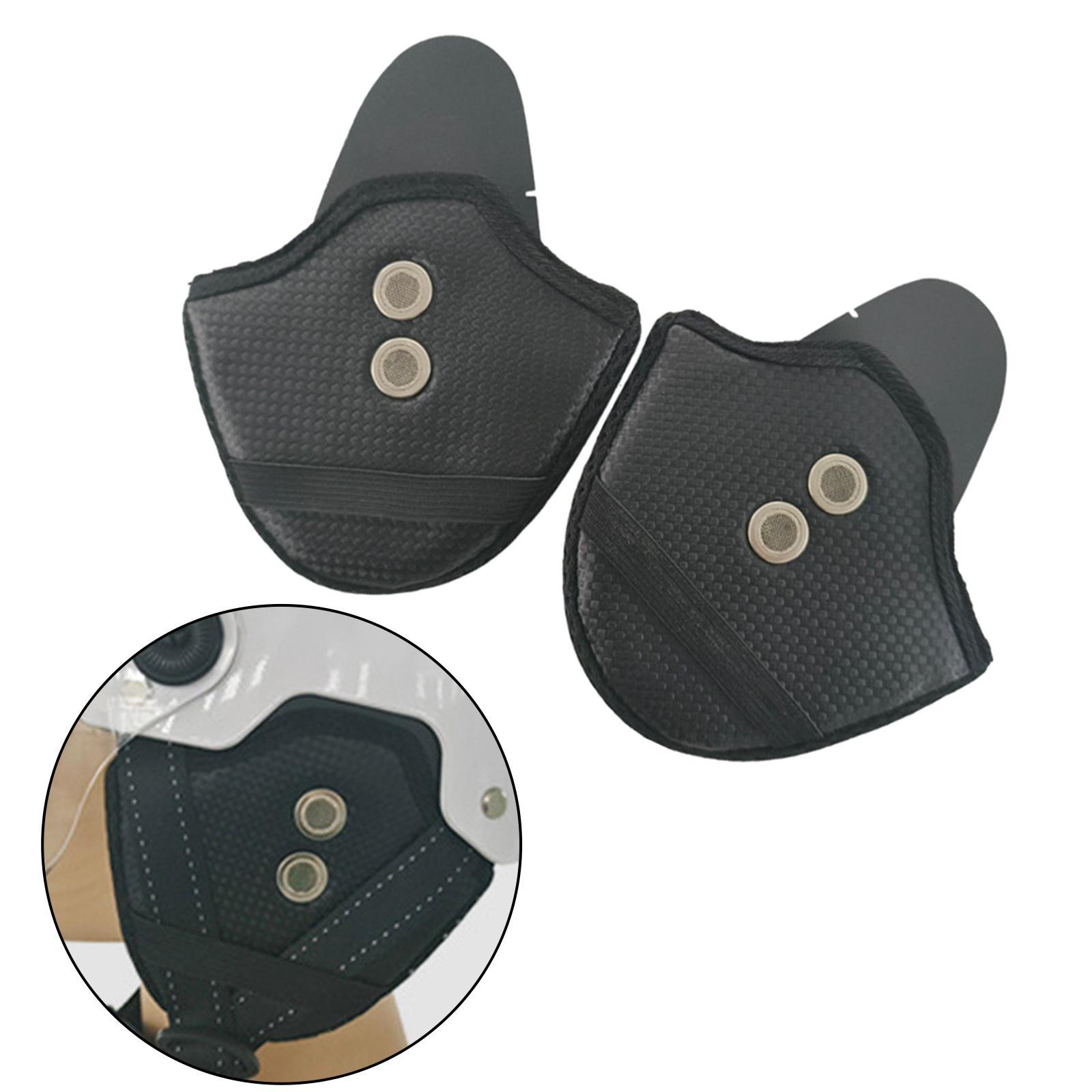 2x PU Leather Earmuffs Wind noise blocks Half Detachable Winter Ear Warmers Ear Protective Cover Ear Bezel Easy Installation