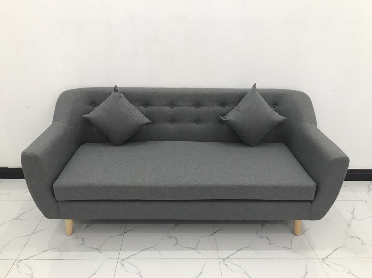 Ghế sofa băng NL phòng khách xám đậm nhiều kích cỡ