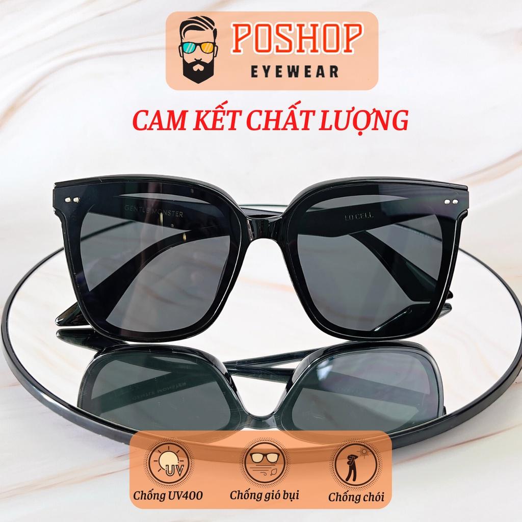 Kính mát nam nữ POSHOP mắt vuông thời trang chống tia uv màu sắc cam dễ đeo PLOCELL