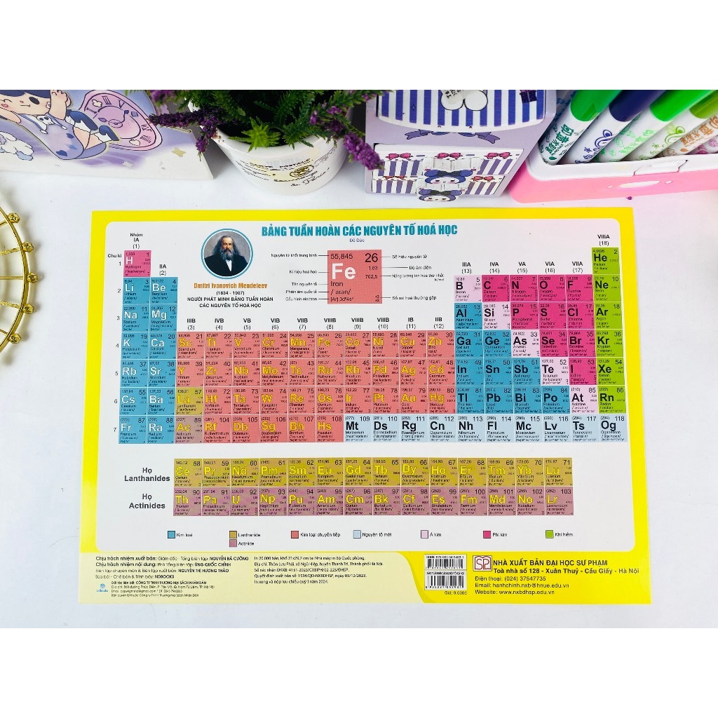 Sách - 10 Bảng tuần hoàn các nguyên tố Hóa học Fe (B9)