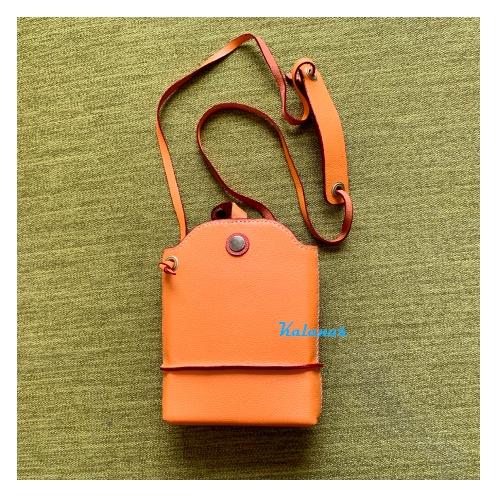 Túi xách nữ đeo chéo đẹp handmade độc đáo & cao cấp Kalanos KTNU3330-Cam, Túi xách da bò nữ nhỏ gọn đa năng màu cam