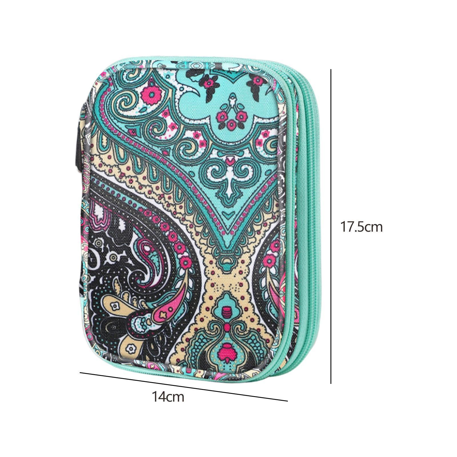 Knitting Storage Bag Crochet Hooks Organizer Double Layers with Zipper Knitting Bag Travel Organizer Length 17.5cm Knitting Case