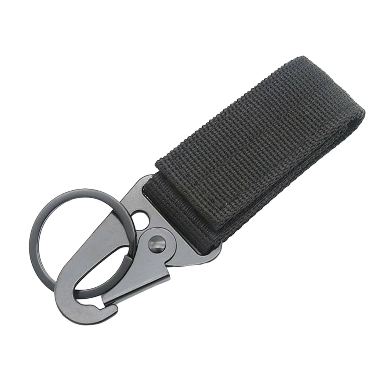 Nylon Webbing Buckle Hanging Belt Key Hook for Outdoor Activities Climbing Black