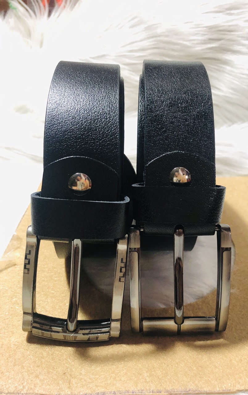 DÂY NỊT NAM DA BÒ 100%. Mặt kim loại. KT 3,8 X 120 cm