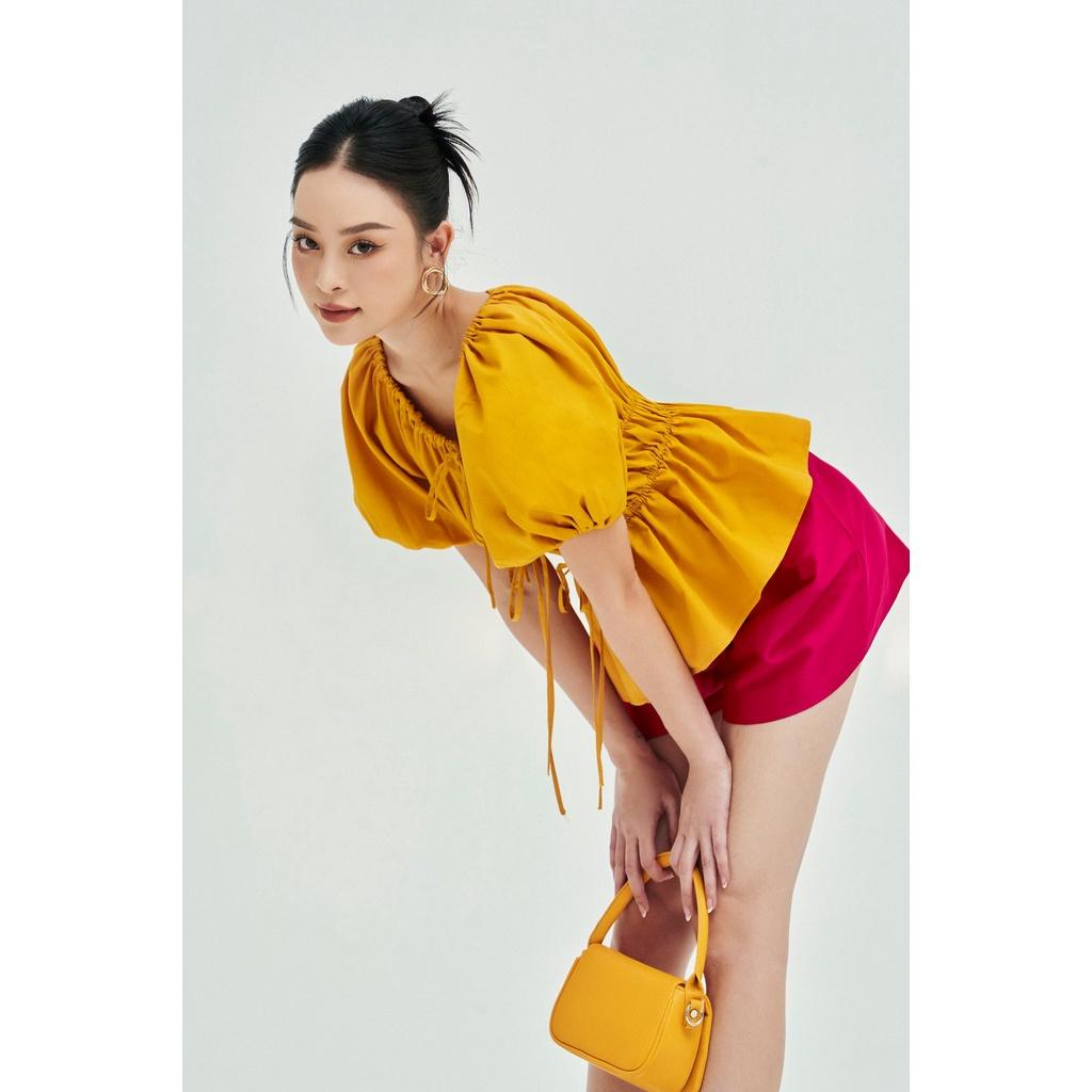 Áo Dara tay phồng rút nhúm chun eo freesize quyến rũ nữ tính thiết kế cao cấp đi chơi đi tiệc gợi cảm