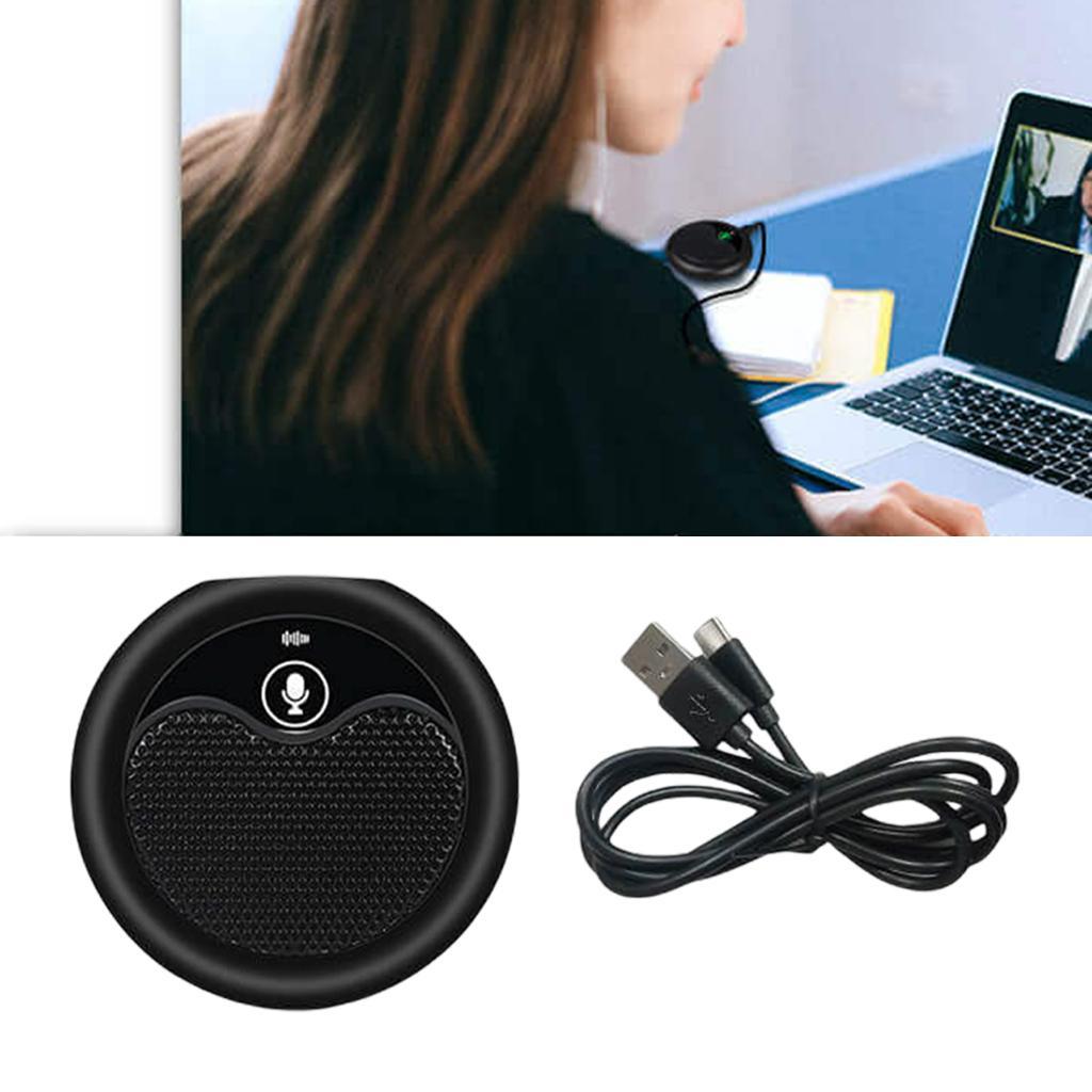 USB Conference Microphone Noise Canceling 360° with Mute for Chatting Tablet