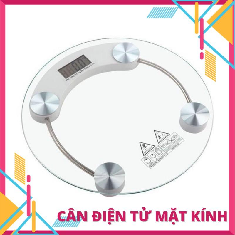 Cân Điện Tử Sức Khỏe Mặt Kính Cường Lực Hình Tròn 26 Cm Độ Chính Xác Cao, Bề Mặt Trong Suốt 