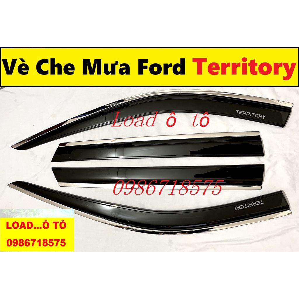 Vè Che Mưa, Viền Che Mưa Xe Ford TERRITORY 2023 Mẫu Vè Chỉ Inox, Vè Đen Cao Cấp