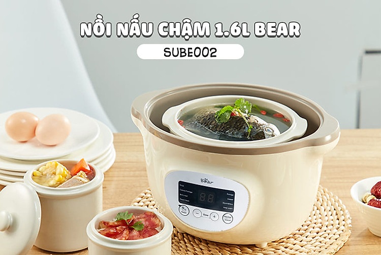 Nồi nấu chậm Sothing Bear Sube002 1,6L, bản quốc tế- Hàng chính hãng